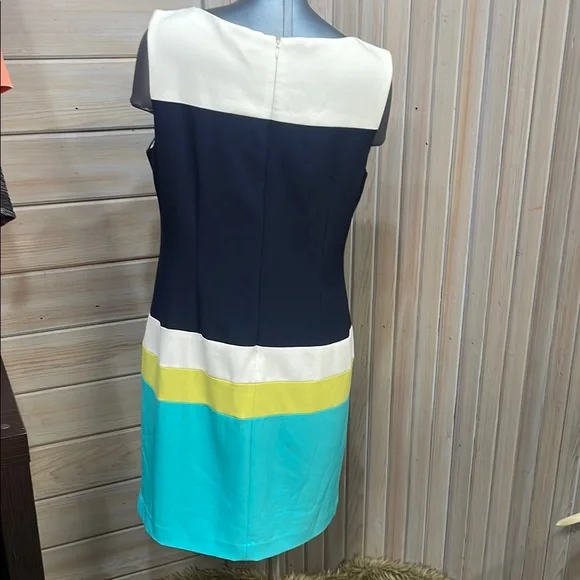 Roz & Ali White and Blue Sheath Mini Dress - Picture 2 of 4